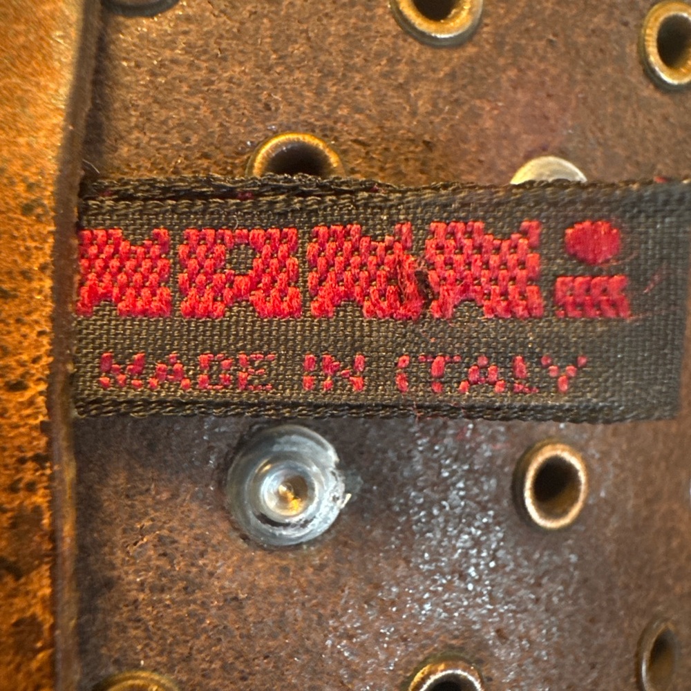 Nw Vintage Nanni Italy Studded Concho Leather Belt Jeweled Buckle Boho Western - Picture 5 of 10